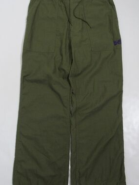 Needles Men's Cotton Trousers Fatigue Green Size M